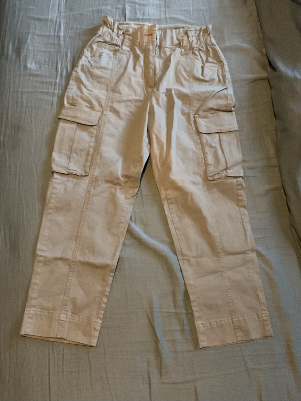 Beige Long Cargo Pants for Women Size 8 by H&M New with Tags